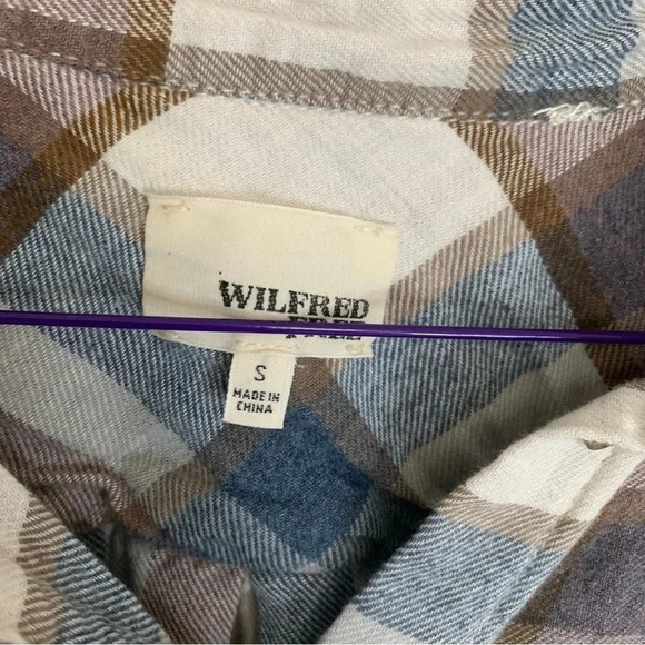 Aritzia Wilfred Free Plaid Long Sleeve 100% Cotton Button Down Shirt  S - Picture 3 of 10